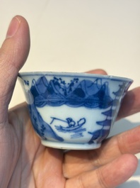 13 Chinese blue and white wares and four sets of Japanese Imari cups and saucers, 17/18th C.