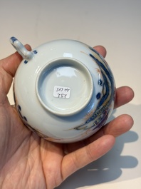 Ten Chinese Imari-style 'Riverscape' cups and saucers, Qianlong