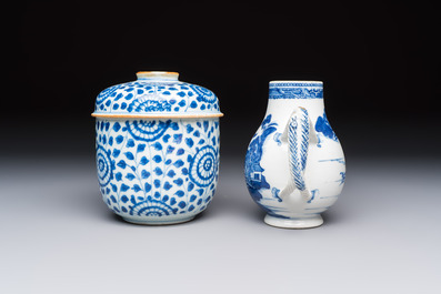 A varied group of 15 Chinese blue and white wares, 18th C. and later