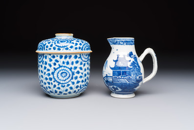 A varied group of 15 Chinese blue and white wares, 18th C. and later