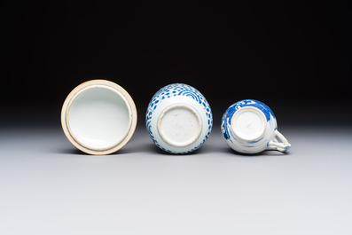 A varied group of 15 Chinese blue and white wares, 18th C. and later