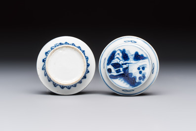 A varied group of 15 Chinese blue and white wares, 18th C. and later