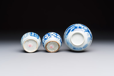 A varied group of 15 Chinese blue and white wares, 18th C. and later