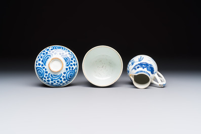 A varied group of 15 Chinese blue and white wares, 18th C. and later