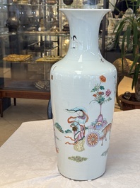 A Chinese famille rose 'Magu' vase, Qianlong mark, 19th C.