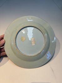 Nine Chinese famille rose plates with floral design, Qianlong