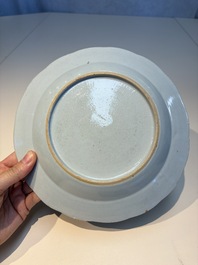Nine Chinese famille rose plates with floral design, Qianlong