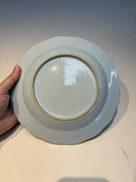 Nine Chinese famille rose plates with floral design, Qianlong