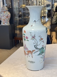 A Chinese famille rose 'Magu' vase, Qianlong mark, 19th C.
