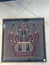 An Indonesian ceremonial 'Tampan' textile, Sumatra, Lampung, late 19/20th C.