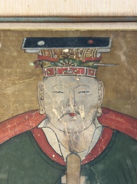 Korean school: 'Portrait of an Emperor', ink and colour on paper, Joseon, 18th C.