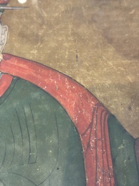 Korean school: 'Portrait of an Emperor', ink and colour on paper, Joseon, 18th C.