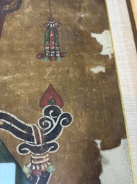 Korean school: 'Portrait of an Emperor', ink and colour on paper, Joseon, 18th C.
