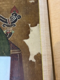 Korean school: 'Portrait of an Emperor', ink and colour on paper, Joseon, 18th C.