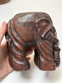 A group of 11 Chinese carved bamboo and wooden works, 19/20th C.