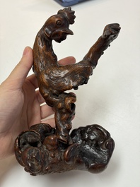 A group of 11 Chinese carved bamboo and wooden works, 19/20th C.