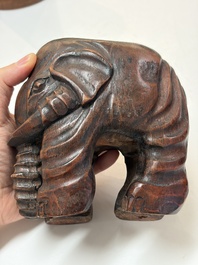 A group of 11 Chinese carved bamboo and wooden works, 19/20th C.
