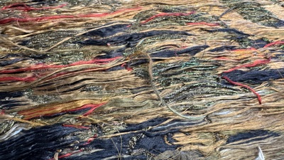 Two Chinese yellow-ground kesi silk 'Dragon' panels, late Ming