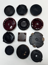 A collection of 111 Chinese wooden stands, 19/20th C.