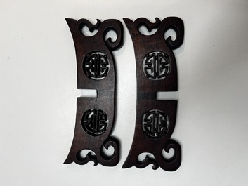 A collection of 25 Chinese wooden stands, 19/20th C.