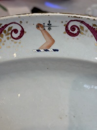 A Chinese polychrome and gilt-decorated armorial dish with the arms of McMahon, Jiaqing, ca. 1810