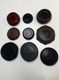 A collection of 111 Chinese wooden stands, 19/20th C.