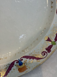 A Chinese polychrome and gilt-decorated armorial dish with the arms of McMahon, Jiaqing, ca. 1810