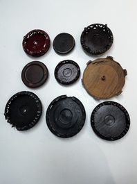 A collection of 111 Chinese wooden stands, 19/20th C.