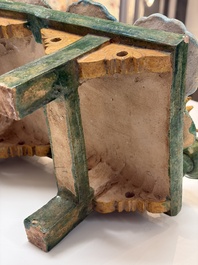 A Chinese sancai-glazed pottery model of an offering table, Ming