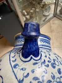 A blue and white Antwerp maiolica wet drug jar inscribed 'S ACETOSITATIS', 16th C.