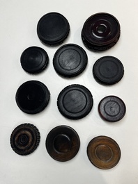 A collection of 111 Chinese wooden stands, 19/20th C.