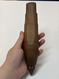 A group of 11 Chinese carved bamboo and wooden works, 19/20th C.