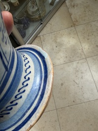 A blue and white Antwerp maiolica wet drug jar inscribed 'S ACETOSITATIS', 16th C.