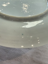 Four Chinese famille rose cups and saucers, Yongzheng/Qianlong