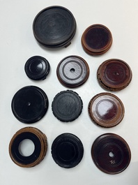 A collection of 111 Chinese wooden stands, 19/20th C.