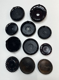 A collection of 111 Chinese wooden stands, 19/20th C.