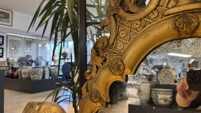 A French Louis XIV gilt-wood mirror, early 18th C.