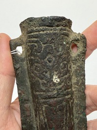 A Chinese archaic bronze fitting and a spearhead, Western Zhou