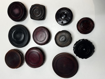 A collection of 111 Chinese wooden stands, 19/20th C.