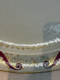 A Chinese polychrome and gilt-decorated armorial dish with the arms of McMahon, Jiaqing, ca. 1810