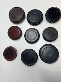 A collection of 111 Chinese wooden stands, 19/20th C.