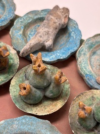 A Chinese sancai-glazed pottery model of an offering table, Ming