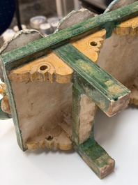 A Chinese sancai-glazed pottery model of an offering table, Ming