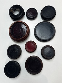 A collection of 111 Chinese wooden stands, 19/20th C.