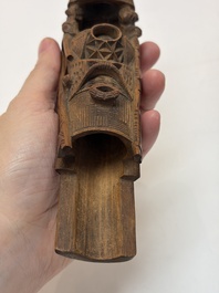 A group of 11 Chinese carved bamboo and wooden works, 19/20th C.