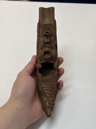 A group of 11 Chinese carved bamboo and wooden works, 19/20th C.