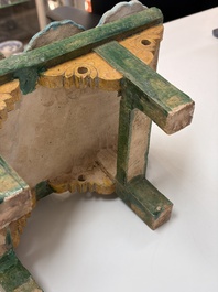 A Chinese sancai-glazed pottery model of an offering table, Ming