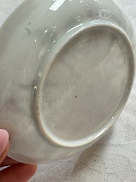 Four Chinese famille rose cups and saucers, Yongzheng/Qianlong