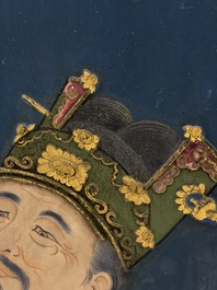 Chinese school: 'Elegant Lady and Dignitary', mixed media on paper, 20th C.