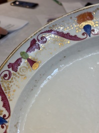 A Chinese polychrome and gilt-decorated armorial dish with the arms of McMahon, Jiaqing, ca. 1810